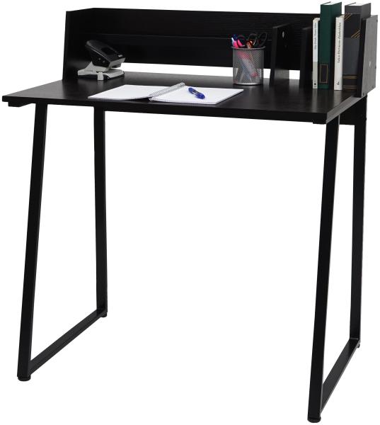 Schreibtisch HWC-K69, Laptoptisch Bürotisch, 82x51cm 3D-Struktur, Metall MDF ~ schwarz