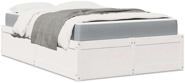 vidaXL Bett mit Matratze Weiß 140x190 cm Massivholz Kiefer 3281947
