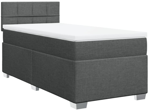 vidaXL Boxspringbett mit Matratze Dunkelgrau 80x200 cm Stoff 3285716