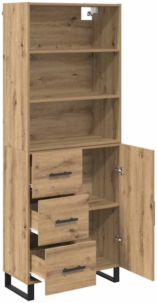 vidaXL Highboard mit Schubladen Artisan-Eiche 69,5 x 34 x 180 cm 3415988 Bild 4