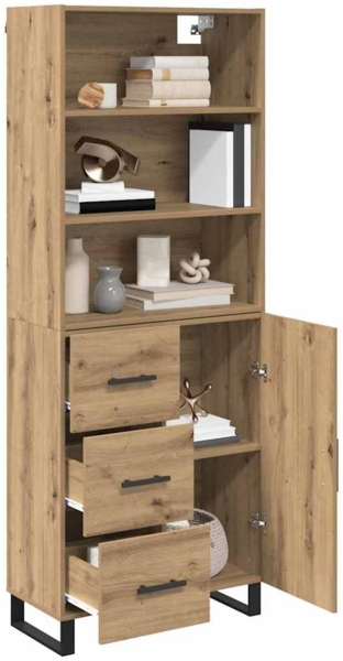 vidaXL Highboard mit Schubladen Artisan-Eiche 69,5 x 34 x 180 cm 3415988 Bild 2