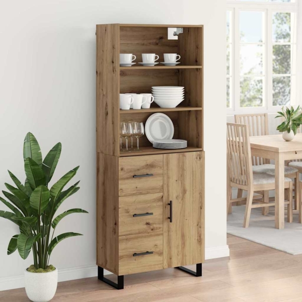 vidaXL Highboard mit Schubladen Artisan-Eiche 69,5 x 34 x 180 cm 3415988 Bild 3