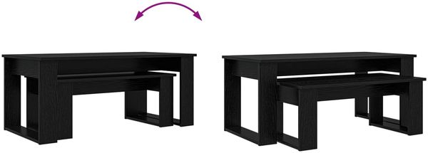 vidaXL Kaffeetisch Set 2 pcs Schwarz Eichen-Optik Holzwerkstoff 8000133 Bild 12