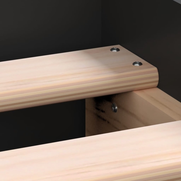 vidaXL Bettgestell mit Kopf- und Fußteil Schwarz 135x190 cm 3203790 Bild 6