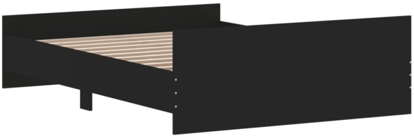 vidaXL Bettgestell mit Kopf- und Fußteil Schwarz 135x190 cm 3203790 Bild 5