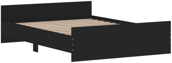 vidaXL Bettgestell mit Kopf- und Fußteil Schwarz 135x190 cm 3203790 Bild 2