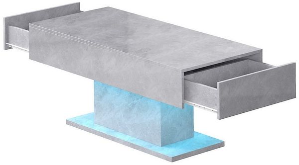 radelldar Couchtisch Wohnzimmertisch Hochglanz mit 2 Schubladen modern 110x55x50cm,USB