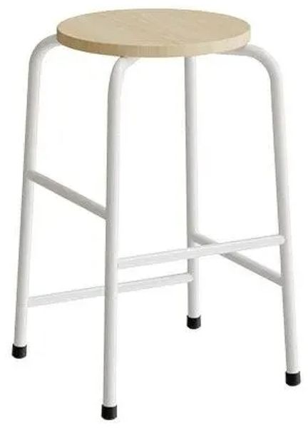 Hocker Adam 116 massives Buchenholz weißes Gestell