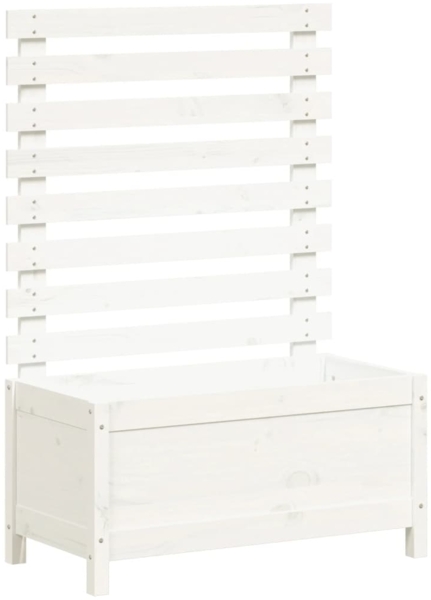 vidaXL Pflanzkübel mit Rankhilfe Weiß 79x39,5x114 cm Massivholz Kiefer 832522