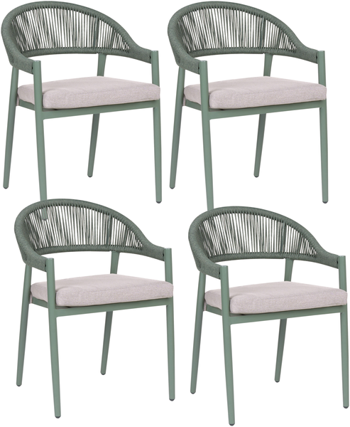 Set mit 4 Stühlen und Sitzkissen ORMEA Metall Grün