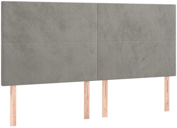 Bettgestell mit Kopfteil Samt Hellgrau 200x200 cm, Härtegrad: H2 [3125653] Bild 9