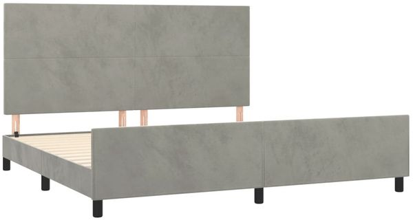 Bettgestell mit Kopfteil Samt Hellgrau 200x200 cm, Härtegrad: H2 [3125653] Bild 4