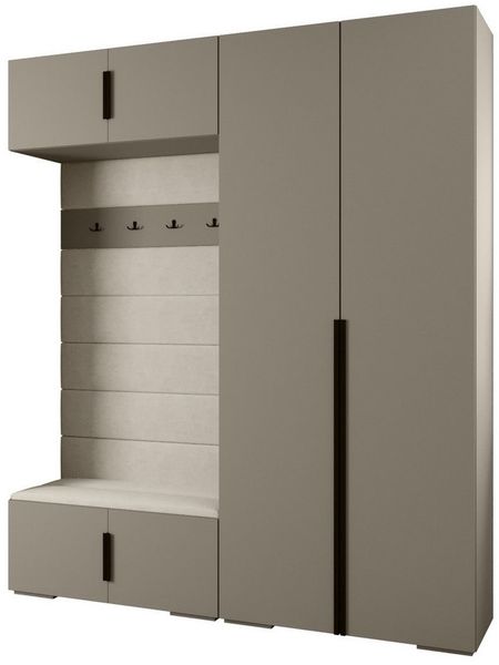 ABIKS MÖBEL Kompaktgarderobe INOVA 1 SATZ 18 Möbelset, Garderobe mit Kleiderstange und Regalen