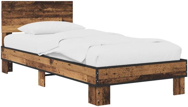 vidaXL Bettgestell mit Kopfteil Altholz 80x200 cm Holzwerkstoff 8009085