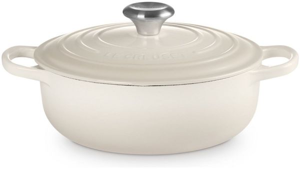 Le Creuset Sauteuse Bräter rund Signature 24 cm Meringue - Creme/Beige - 20 bis 24 cm