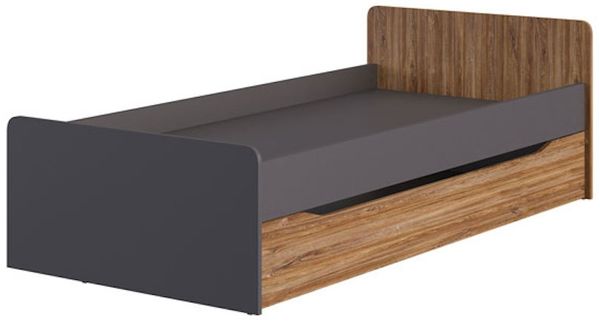 Bett mit Ausziehliege Varden 90x200cm graphit Eiche Sterling