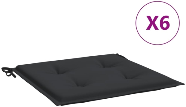 vidaXL Gartenstuhl-Kissen 6 Stk. Schwarz 50x50x4 cm Oxford-Gewebe 314053