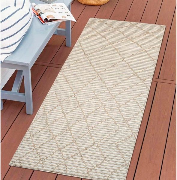 Carpet City Outdoorteppich PALM3526, rechteckig, Höhe: 5 mm, Wetterfest & UV-beständig, für Balkon, Terrasse, Küche, flach gewebt