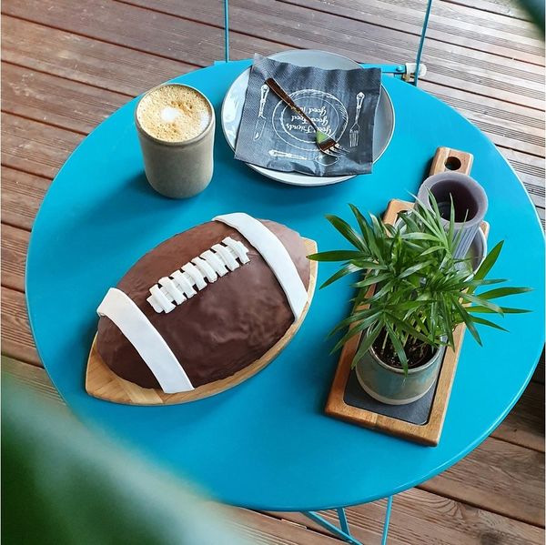 40YARDS Backform American Football Backform inkl. REZEPT aus Stahl, (1-tlg), mit Antihaftbeschichtung (maßstabsgetreu)