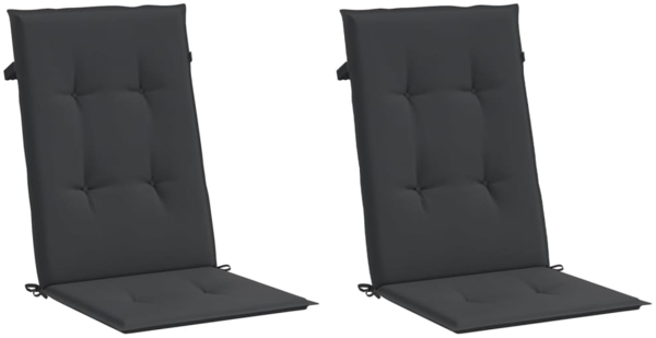 vidaXL Gartenstuhlauflagen für Hochlehner 2 Stk. Schwarz 120x50x3 cm 47538