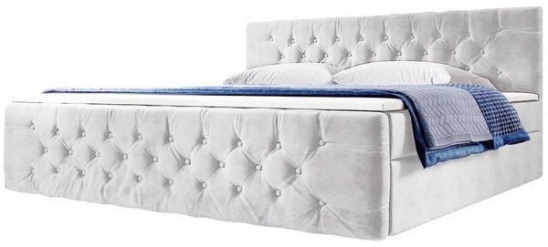 Boxspringbett Velutto mit Stauraum 200x200 Weiß H3 (70-100kg)