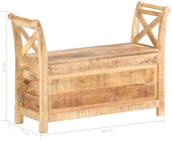 vidaXL Flurbank 103 x 33 x 72 cm Massivholz Mango 285904 Bild 9