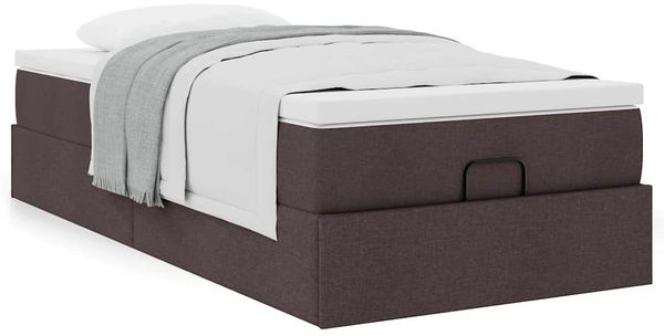 vidaXL Ottoman-Bett mit Matratze Dunkelbraun 90x200 cm Stoff 3311081 Bild 4