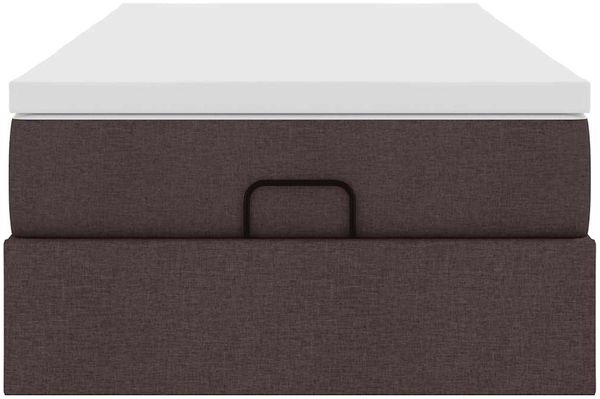 vidaXL Ottoman-Bett mit Matratze Dunkelbraun 90x200 cm Stoff 3311081 Bild 7