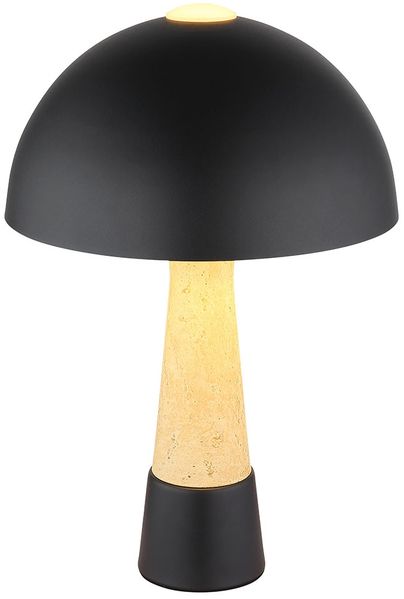 Tischleuchte, schwarz matt, Wippschalter, H 36,5 cm