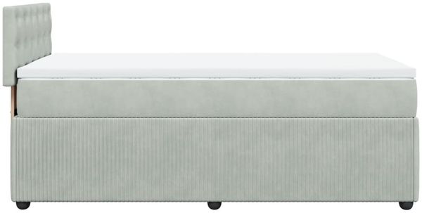 vidaXL Boxspringbett mit Matratze Hellgrau 90x190 cm Samt 3289914 Bild 7