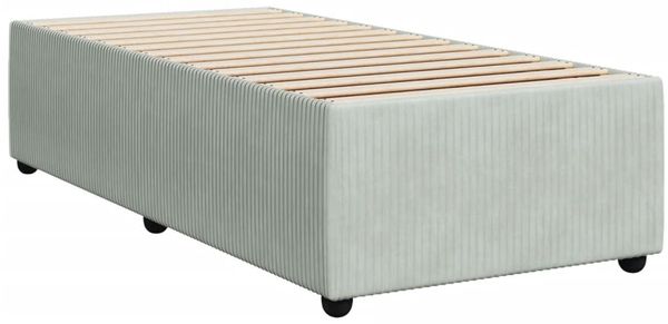 vidaXL Boxspringbett mit Matratze Hellgrau 90x190 cm Samt 3289914 Bild 9