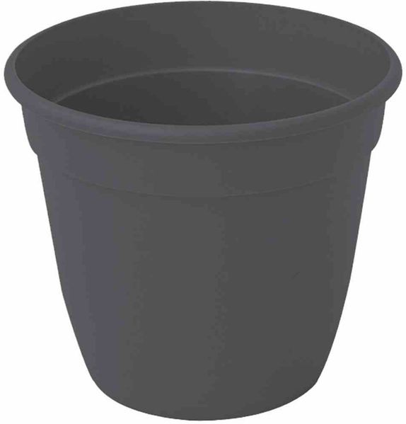 Pflanztopf Pflanzkübel Pflanzgefäß Pflanzschale Blumentopf Topf Schale 18 cm anthrazit Rundes Kunststoffgefäß mit Bodenlöchern