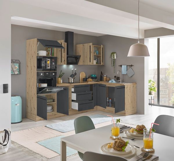 KOCHSTATION Winkelküche Florida, Stellbreite 270x165 cm, wahlweise mit E-Geräten, mit Softclose für Türen und Schubkästen