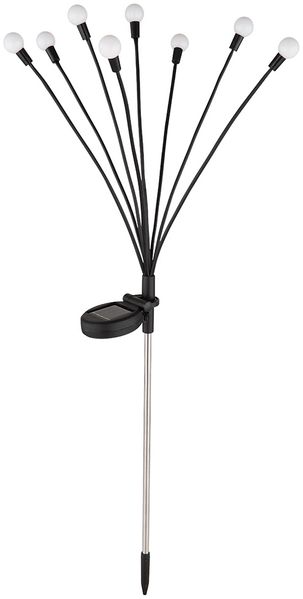 LED Solarleuchte, Edelstahl schwarz, RGB Farbwechsel, H 70cm