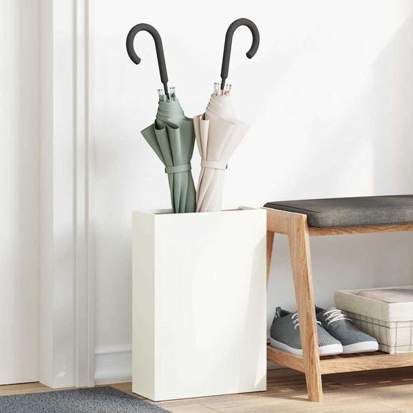 vidaXL Sonnenschirmhalter Weiß 28 x 12 x 41 cm Stahl 868541