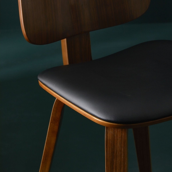 Signature Set mit 6 Stühlen aus schwarzem Vinyl H80,5 cm - BRAND - Schwarz Bild 6