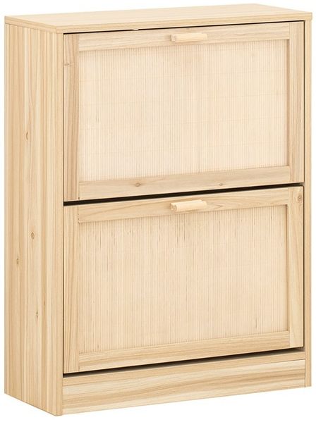 SoBuy FSR160-N Schuhschrank, MDF, Papierfurnier, Naturfarben, 24 x 118,01 x 59,99 cm