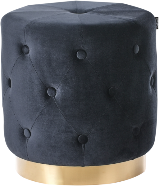Pouf CARROLLTON Samtstoff Schwarz
