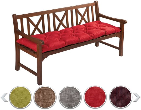 sunnypillow Bankauflage Bankauflage Stuhlkissen viele Farben und Größen zur Auswahl, 140 x 50 cm rot