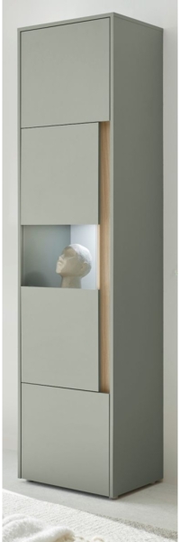 Vitrine Center in Salbei und Eiche 50 x 197 cm