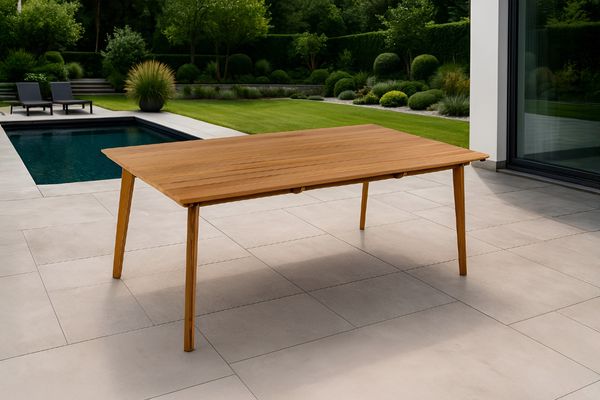 Gartentisch Outdoor massiv Teakholz 180 x 100 wetterfest & robust HARRY 171543537