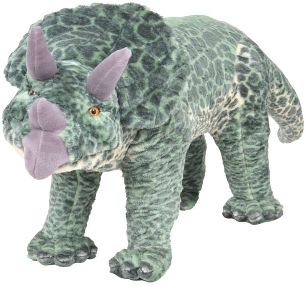 vidaXL Plüschtier Triceratops Stehend Plüsch Grün XXL 91344