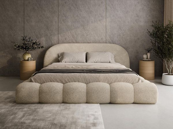 Compleo Polsterbett OMBIS, Wolkenbett mit Bettkasten und Lattenrost, Designer-Bett, MADE IN EU