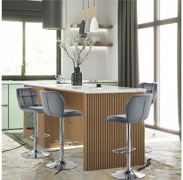 Yaheetech Barhocker 360° Drehbare Hocker mit Fußstütze (4 St), 1/2/4/6er-Set Barstühle Küchenstühle Bistrohocker höhenverstellbar Bild 2
