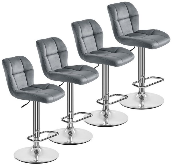 Yaheetech Barhocker 360° Drehbare Hocker mit Fußstütze (4 St), 1/2/4/6er-Set Barstühle Küchenstühle Bistrohocker höhenverstellbar