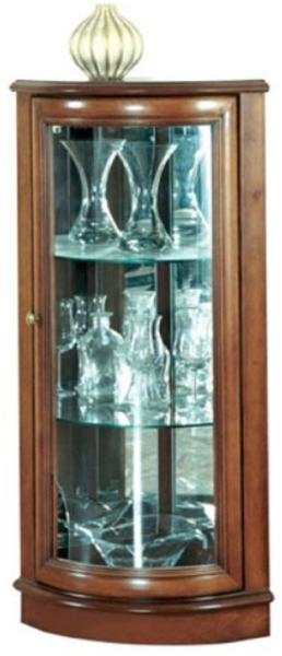 Casa Padrino Luxus Eckvitrine Braun 40 x 45 x H. 108 cm - Massivholz Eckschrank - Wohnzimmerschrank - Luxus Massivholz Wohnzimmer Möbel