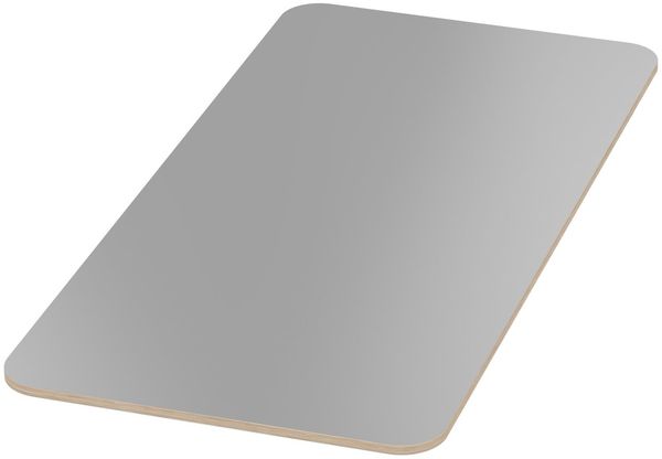Multiplexplatte Holzplatte Tischplatte Birke melaminbeschichtet grau Eckenradius 100 mm - Größe 90 x 50 cm - Höhe 1,8 cm - Farbe grau