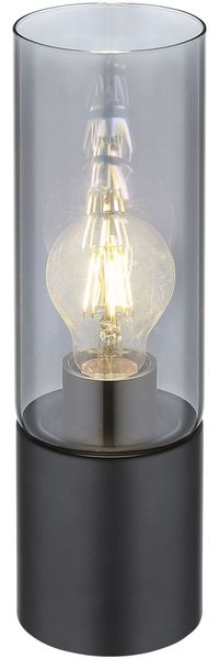 Tischlampe Rauchglas Tischleuchte Schwarz Nachttischlampe 21000TB