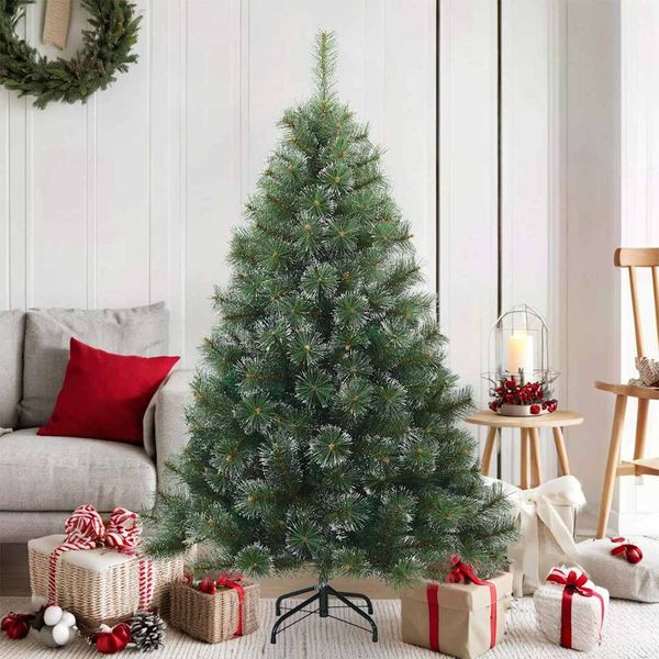 vidaXL Künstlicher Scharnier-Weihnachtsbaum schneebedeckt Grün 150 cm 42019337