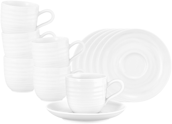Seltmann Weiden Terra Espressotasse mit Untertasse weiß 6er Set